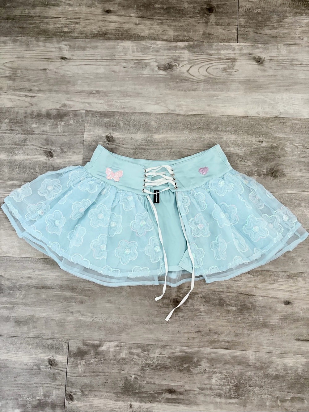 light blue lace up tutu